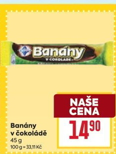 Tyčinka Banány v čokoládě Orion