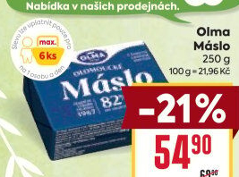 Máslo Olomoucké Olma