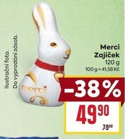 Čokoládový zajíc Merci