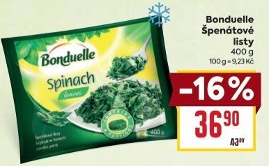 Listy špenátové mražené Bonduelle