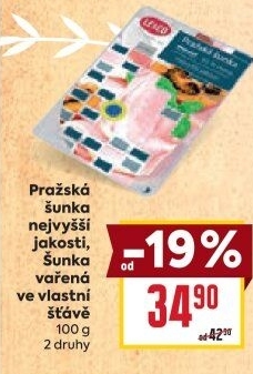 Šunka pražská nejvyšší jakosti LE&amp