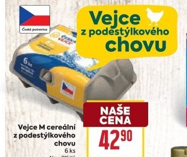 Vejce z podestýlky M Česká vejce