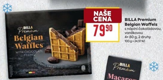 Belgické vafle mražené Billa Premium