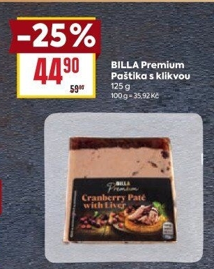 Paštika s brusinkami Billa Premium