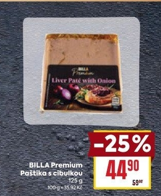 Paštika s cibulkou Billa Premium