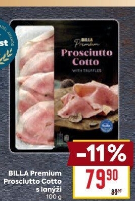 Šunka Prosciutto Cotto s lanýži Billa Premium