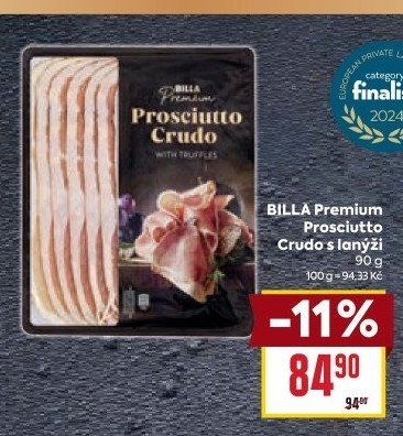 Šunka Prosciutto Crudo s lanýži Billa Premium