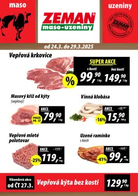 akční leták ZEMAN maso - uzeniny 24.3.2025-29.3.2025