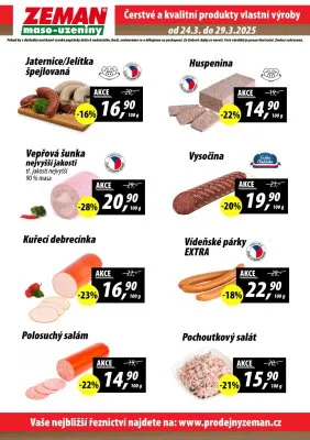 akční leták ZEMAN maso - uzeniny 24.3.2025-29.3.2025