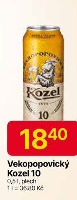 Pivo světlé výčepní 10°Velkopopovický Kozel