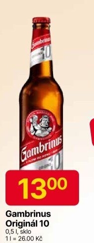Pivo světlé výčepní Originál 10° Gambrinus