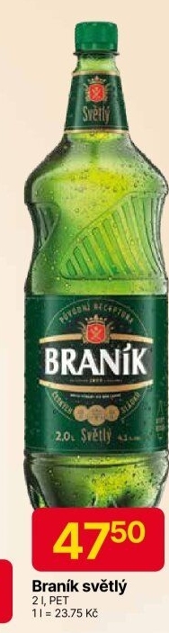 Pivo světlý ležák 11° Jedenáctka Braník