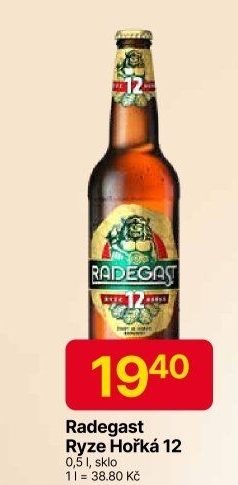 Pivo světlý ležák 12° Ryze hořká Radegast