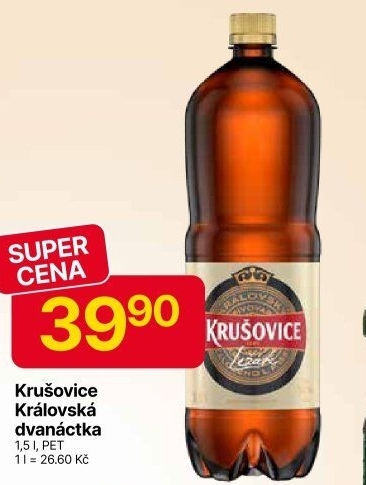 Pivo světlý ležák Královský 12° Krušovice