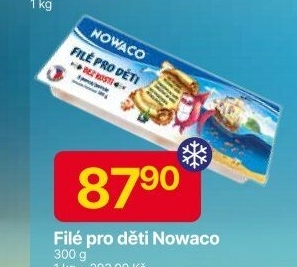 Rybí filé pro děti bez kosti mražené Nowaco