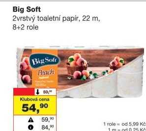 Toaletní papír 2vrstvý Big Soft