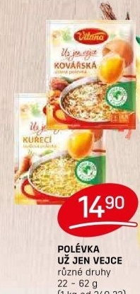 Instantní polévky Už jen vejce Vitana