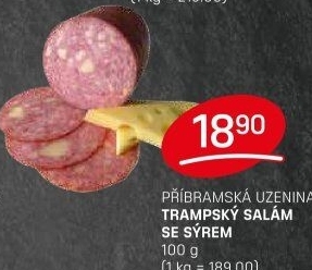 Salám trampský se sýrem Příbramská uzenina