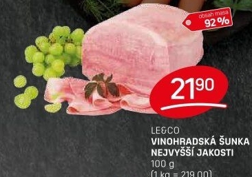 Šunka vinohradská nejvyšší jakosti LE&amp