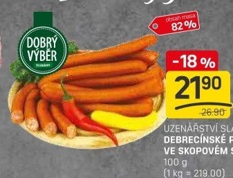 Debrecínské párky Prémium Dobrý Výběr