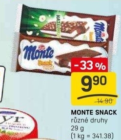 Dezert mléčný Monte Snack Zott