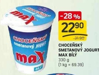 Jogurt smetanový max bílý Choceňský