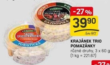 Pomazánky Trio Krajánek