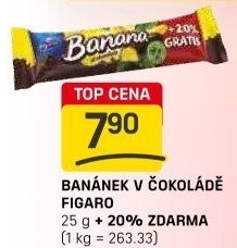 Tyčinka Banán v čokoládě Figaro
