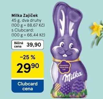 Čokoládový zajíc Milka