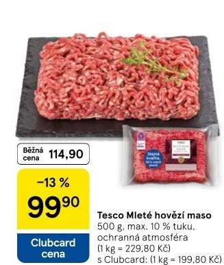 Hovězí mleté maso Tesco