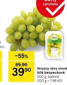 Hrozny bílé bezsemenné The Grower'
