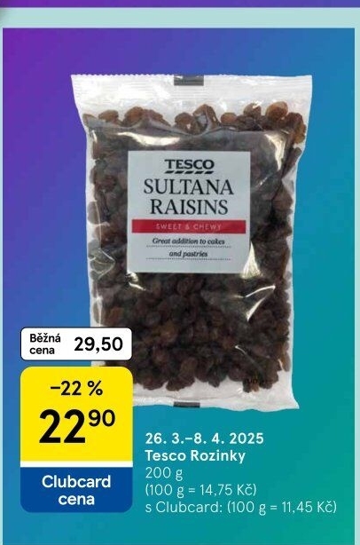 Rozinky Tesco