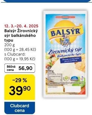 Sýr Balsýr Mlékárna Žirovnice