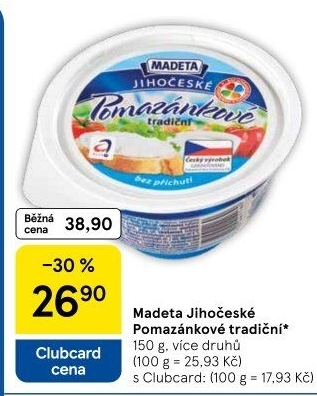 Tradiční pomazánkové Jihočeské Madeta