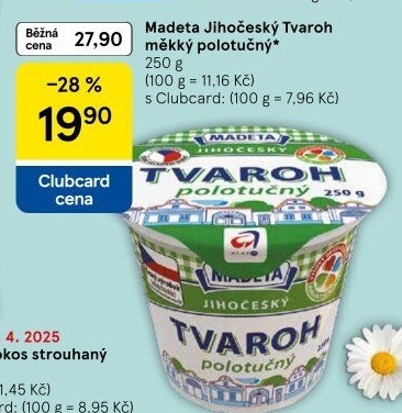 Tvaroh polotučný Jihočeský Madeta