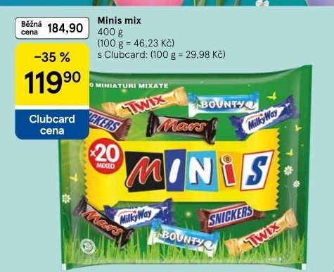 Tyčinky čokoládové Mix Minis Mars