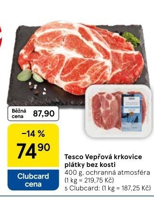 Vepřová krkovice bez kosti Tesco