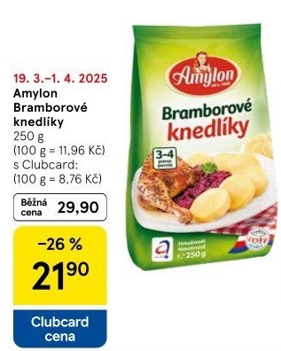 Bramborové knedlíky v prášku Amylon