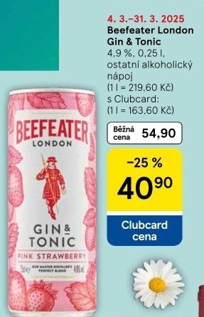 Míchaný nápoj Beefeater Gin a Tonic