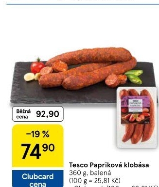 Papriková klobása Tesco