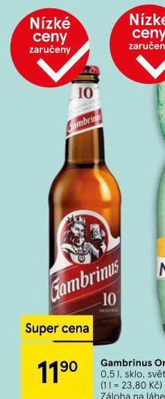 Pivo světlé výčepní Originál 10° Gambrinus