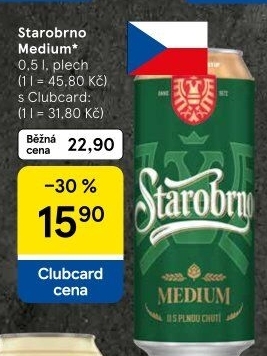 Pivo světlý ležák 11° Medium Starobrno
