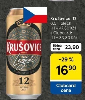 Pivo světlý ležák Královský 12° Krušovice