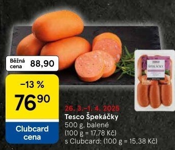 Špekáčky Tesco