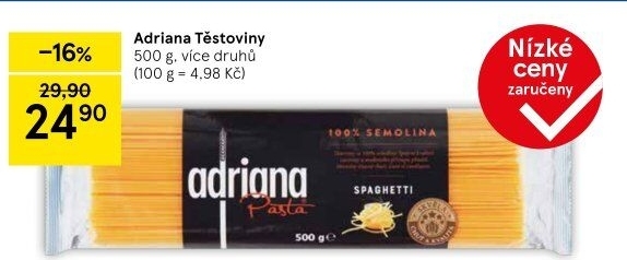 Těstoviny semolinové Adriana