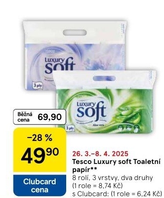 Toaletní papír 3vrstvý Luxury Tesco