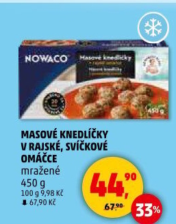 Knedlíčky masové v rajské omáčce mražené Nowaco