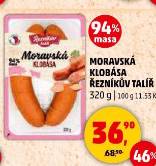 Moravská klobása Řezníkův talíř