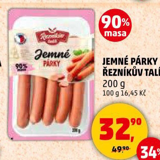 Párky jemné Řezníkův talíř
