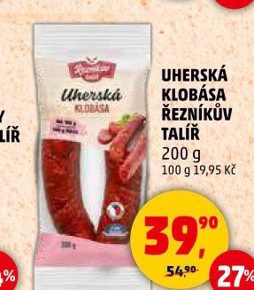 Uherská klobása Řezníkův talíř